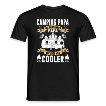 Camping Papa Wohnwagen Hobby Cooler Vater - Männer T-Shirt - Schwarz - Vorne - AI Model Male 178 light (178cm)