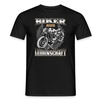 Biker aus Leidenschaft Motorrad Geschenk - Männer T-Shirt - Schwarz - Vorne - AI Model Male 178 light (178cm)