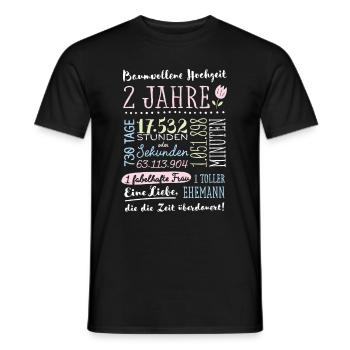 Baumwollhochzeit 2 Jahre Hochzeitstag Geschenk - Männer T-Shirt - Schwarz - Vorne - AI Model Male 178 light (178cm)