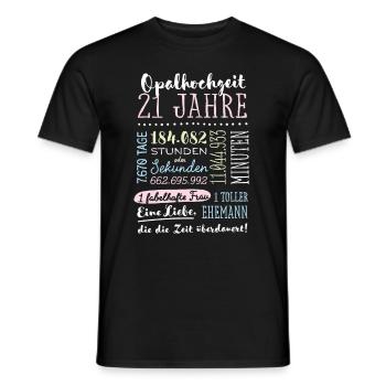 Opalhochzeit 21 Jahre Hochzeitstag Geschenk - Männer T-Shirt - Schwarz - Vorne - AI Model Male 178 light (178cm)