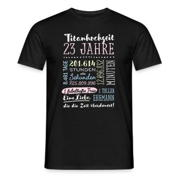 Titanhochzeit 23 Jahre Hochzeitstag Geschenk - Männer T-Shirt - Schwarz - Vorne - AI Model Male 178 light (178cm)