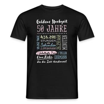 Goldhochzeit 50 Jahre Hochzeitstag Geschenk - Männer T-Shirt - Schwarz - Vorne - AI Model Male 178 light (178cm)