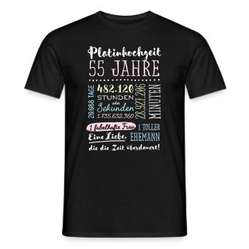 Platinhochzeit 55 Jahre Hochzeitstag Geschenk - Männer T-Shirt - Schwarz - Vorne - AI Model Male 178 light (178cm)