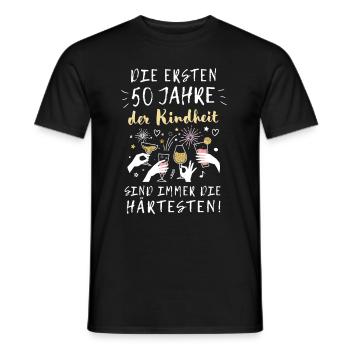 Geschenk 50 Jahre Geburtstag Kindheit Spruch - Männer T-Shirt - Schwarz - Vorne - AI Model Male 178 light (178cm)