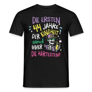 Die ersten 44 Jahre Geburtstag Geschenk Mann Frau - Männer T-Shirt - Schwarz - Vorne - AI Model Male 178 light (178cm)