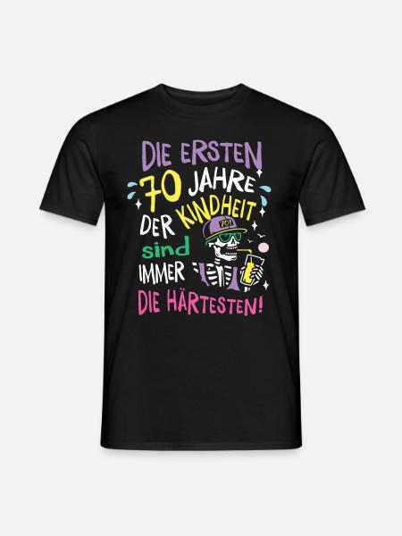 Die ersten 70 Jahre Geburtstag Geschenk Mann Frau - Männer T-Shirt - Schwarz
