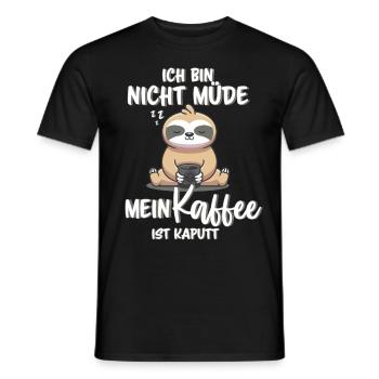 Ich bin nicht müde Faultier Kaffee Schlafshirt - Männer T-Shirt - Schwarz - Vorne - AI Model Male 178 light (178cm)
