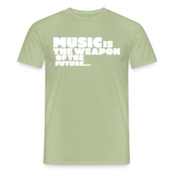 MUSIC IS The Weapon Of The Future - Men's T-Shirt - sage - Front - AI Model Male 178 light (178cm)