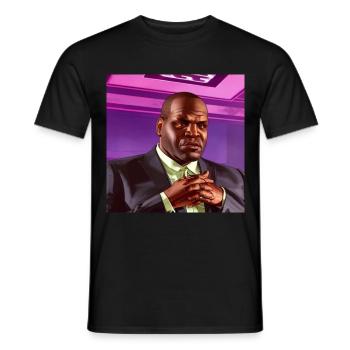 GTA5 Look - Big Shaq - Men's T-Shirt - black - Front - AI Model Male 178 light (178cm)