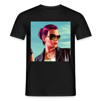 GTA5 Look - Nena - Men's T-Shirt - black - Front - AI Model Male 178 light (178cm)