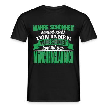 Mönchengladbach Geschenk Herren Hooligan Ultras - Männer T-Shirt - Schwarz - Vorne - AI Model Male 178 light (178cm)