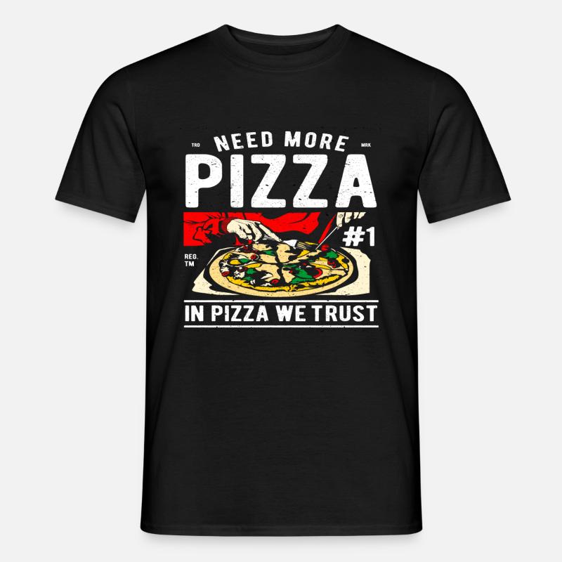 Pizza - Männer T-Shirt - Schwarz