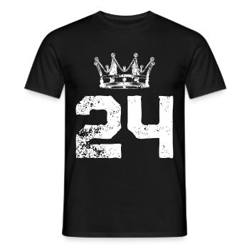 24 Zahl Krone - Männer T-Shirt - Schwarz - Vorne - AI Model Male 178 light (178cm)