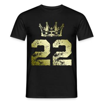 22 Number crown - Men's T-Shirt - black - Front - AI Model Male 178 light (178cm)