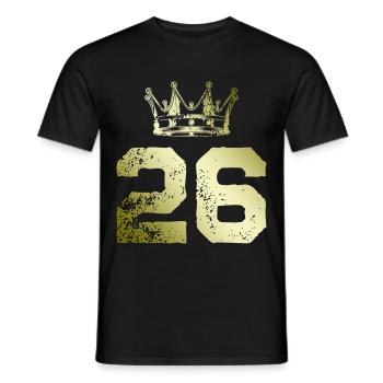26 Number crown - Men's T-Shirt - black - Front - AI Model Male 178 light (178cm)