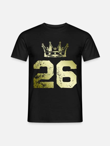 26 Zahl Krone - Männer T-Shirt - Schwarz