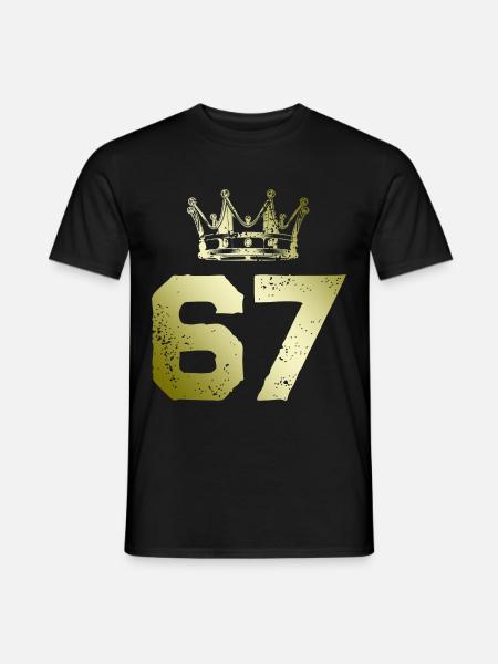 67 Nummerkrone - Mænd T-shirt - sort