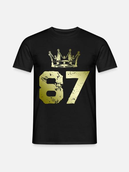 87 Zahl Krone - Männer T-Shirt - Schwarz