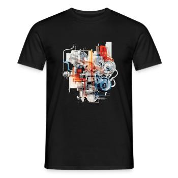 Cool fantasy art: All engines on, T-Shirt - Männer T-Shirt - Schwarz - Vorne - AI Model Male 178 light (178cm)