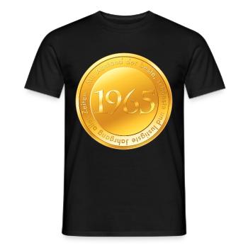 Geboren Jahrgang 1965 Goldmünze - Männer T-Shirt - Schwarz - Vorne - AI Model Male 178 light (178cm)