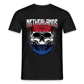 Crâne hollandais | Cadeau Pays-Bas - T-shirt homme - noir - Devant - AI Model Male 178 light (178cm)
