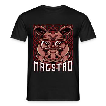 Cool Eber | Trendy Hausschwein Brille Geschenk - Männer T-Shirt - Schwarz - Vorne - AI Model Male 178 light (178cm)
