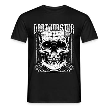 Crâne de maître de fléchettes | Cadeau de sport de fléchettes - T-shirt homme - noir - Devant - AI Model Male 178 light (178cm)