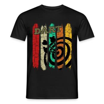 Retro Style Vintage Dartboard Darts Gift - Men's T-Shirt - black - Front - AI Model Male 178 light (178cm)