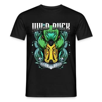 Modern wild duck | Trendy bird animal gift idea - Men's T-Shirt - black - Front - AI Model Male 178 light (178cm)