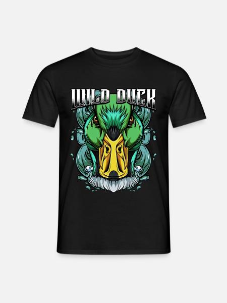 Modern Wildente | Trendy Vogel Tier Geschenkidee - Männer T-Shirt - Schwarz