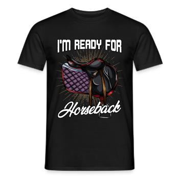 Je suis prêt pour le cheval | Cadeau selle chevaux - T-shirt homme - noir - Devant - AI Model Male 178 light (178cm)