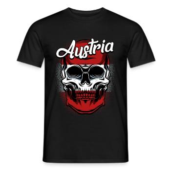 Crâne autrichien | Idée cadeau Autriche - T-shirt homme - noir - Devant - AI Model Male 178 light (178cm)