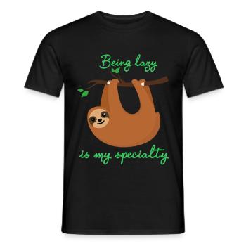 Faultiere - Männer T-Shirt - Schwarz - Vorne - AI Model Male 178 light (178cm)