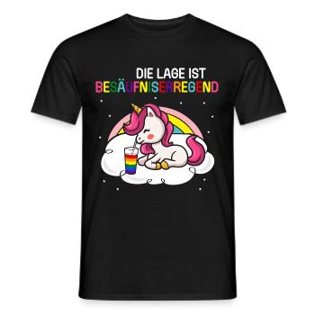 Die Lage ist besäufniserregend Einhorn Party - Männer T-Shirt - Schwarz - Vorne - AI Model Male 178 light (178cm)
