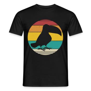 Vintage Toucan - T-shirt homme - noir - Devant - AI Model Male 178 light (178cm)