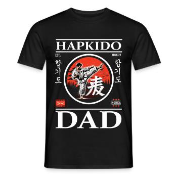 Hapkido Karaté Dad Design avec Combattant et Hangeul - T-shirt homme - noir - Devant - AI Model Male 178 light (178cm)