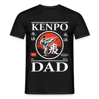 Kenpo Karate Dad Design mit Karateka und Kanji - Männer T-Shirt - Schwarz - Vorne - AI Model Male 178 light (178cm)