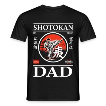 Shotokan Karate Dad Design with Karateka and Kanji - Men's T-Shirt - black - Front - AI Model Male 178 light (178cm)