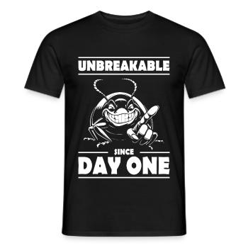 Unbreakable Since Day One – Lustige Kakerlake - Männer T-Shirt - Schwarz - Vorne - AI Model Male 178 light (178cm)