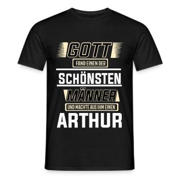 Arthur the Most Beautiful Man Shaped by God Design - Men's T-Shirt - black - Front - AI Model Male 178 light (178cm)