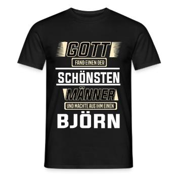 Bjorn the Most Beautiful Man Shaped by God Design - Men's T-Shirt - black - Front - AI Model Male 178 light (178cm)