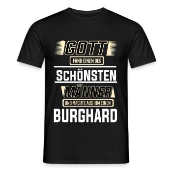 Burghard the Most Beautiful Man Shaped by God Design - Men's T-Shirt - black - Front - AI Model Male 178 light (178cm)
