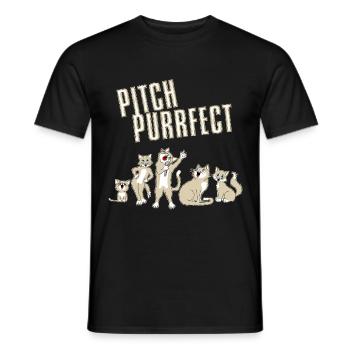 Pitch Purrfect - Men's T-Shirt - black - Front - AI Model Male 178 light (178cm)