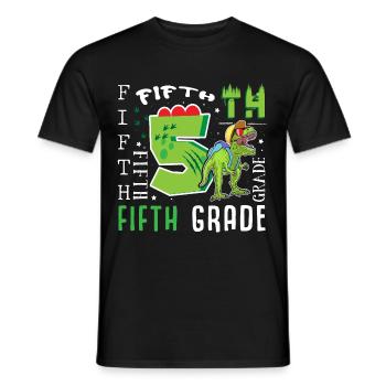 5. Klasse Dino T-Rex - Männer T-Shirt - Schwarz - Vorne - AI Model Male 178 light (178cm)