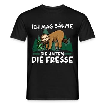 I like trees that keep their mouths shut - Men's T-Shirt - black - Front - AI Model Male 178 light (178cm)