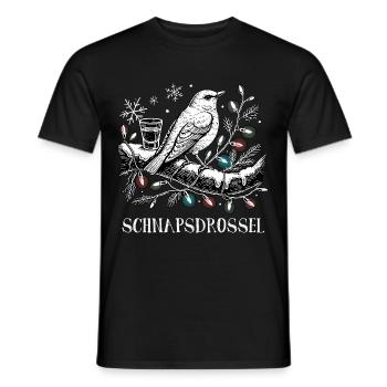 Schnaps Drossel Vogel Weihnachten - Männer T-Shirt - Schwarz - Vorne - AI Model Male 178 light (178cm)