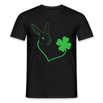 Hase Kleeblatt Herz Liebe - Männer T-Shirt - Schwarz - Vorne - AI Model Male 178 light (178cm)
