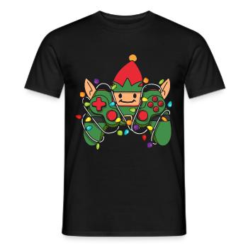Christmas Gaming Controller - Männer T-Shirt - Schwarz - Vorne - AI Model Male 178 light (178cm)
