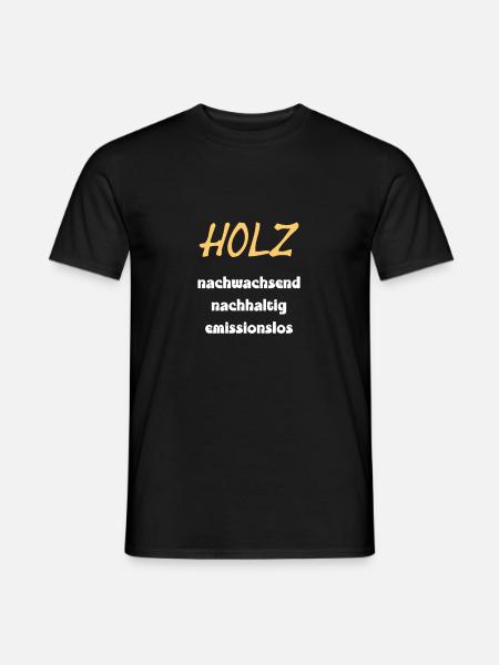 Holz nachwasend nachhaltig emissionslos - Männer T-Shirt - Schwarz