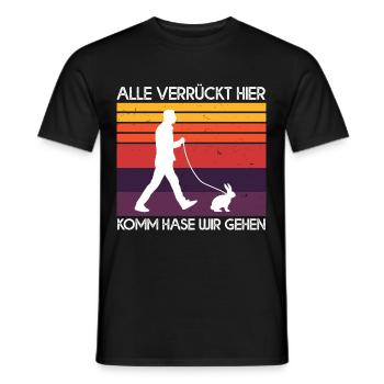 Alle Verrückt Hier Komm Hase Wir Gehen Kaninchen - Männer T-Shirt - Schwarz - Vorne - AI Model Male 178 light (178cm)